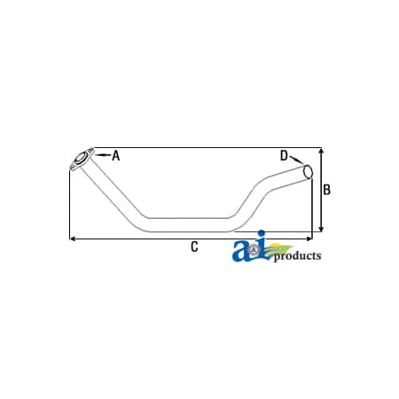 A & I Products Exhaust Pipe 27" x4" x5" A-AB1526R